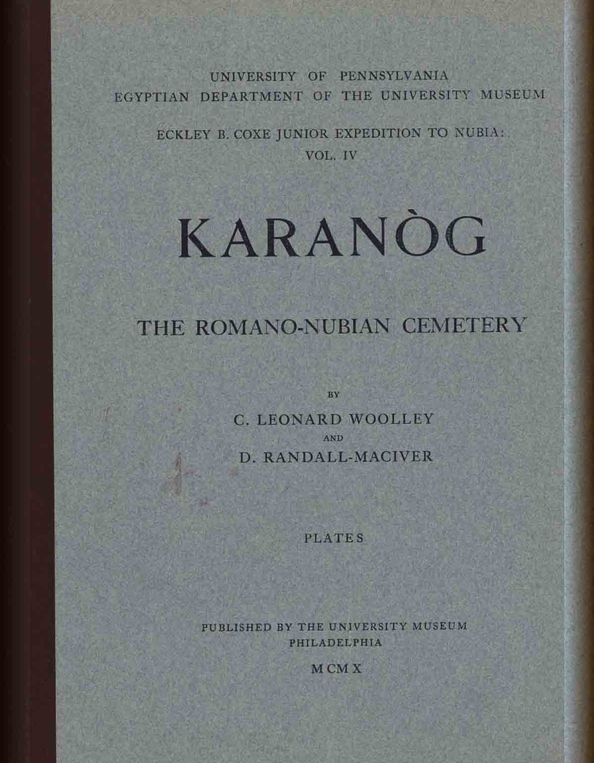 Karanog the Romano-Nubian Cemetery - Volume 4-cover
