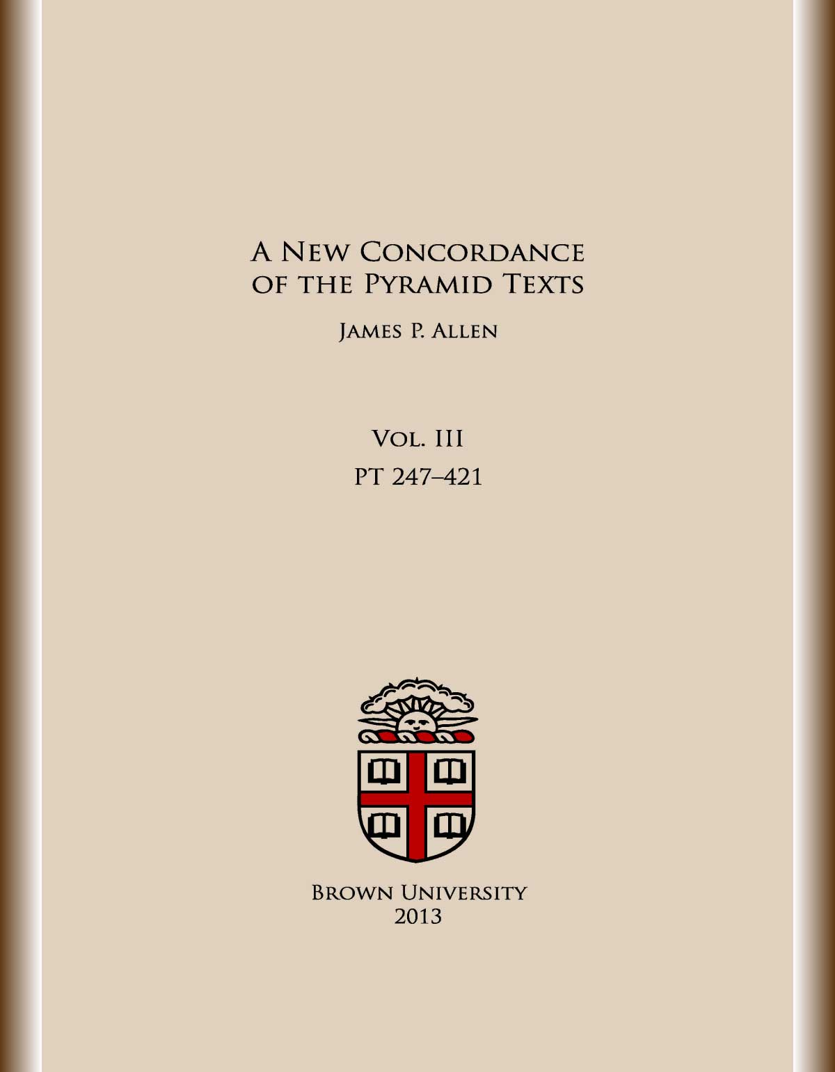 A New Concordance of the Pyramid Texts - Volume III-cover