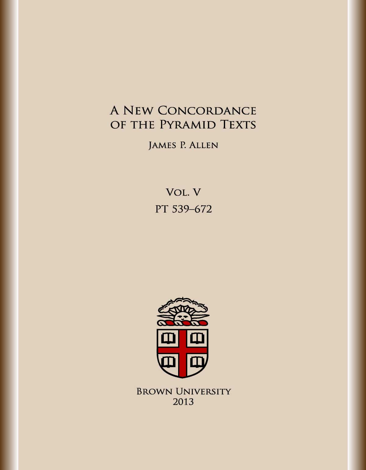 A New Concordance of the Pyramid Texts - Volume V-cover