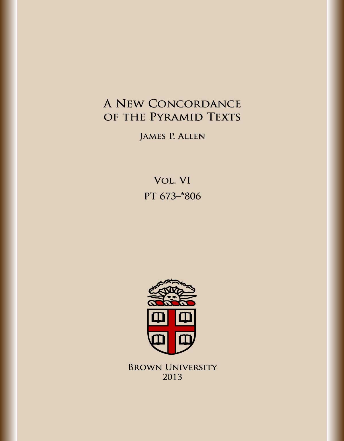 A New Concordance of the Pyramid Texts - Volume VI-cover