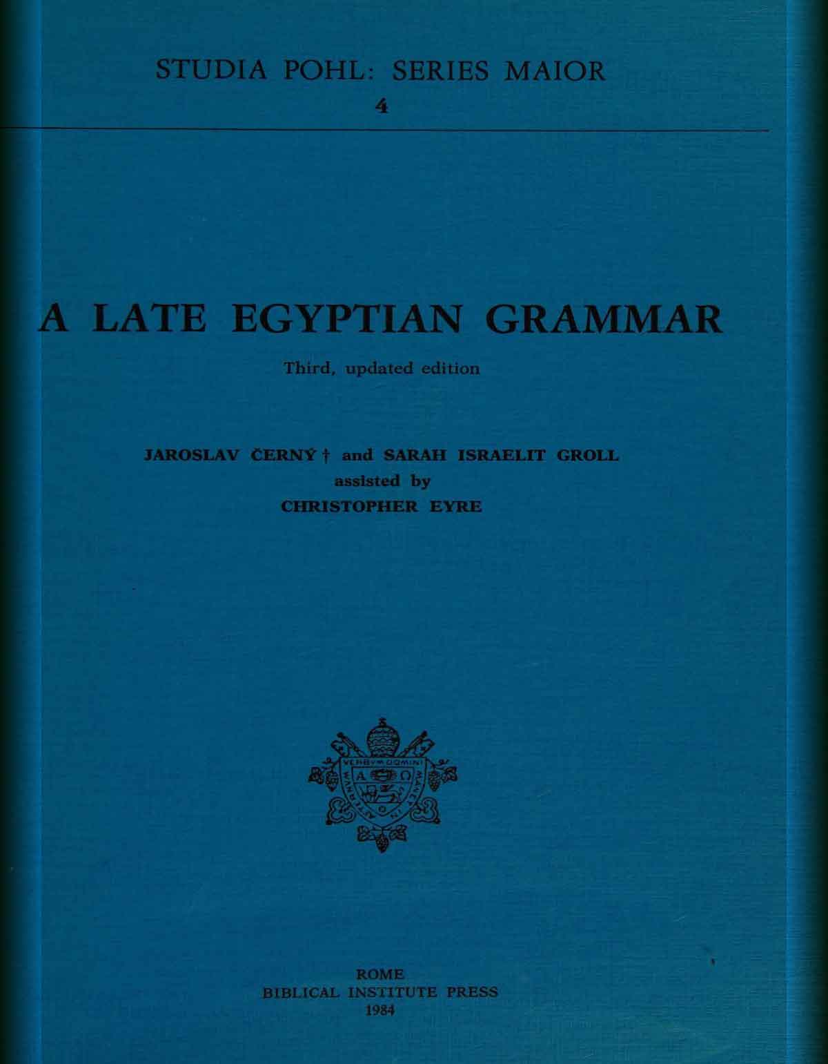 A Late Egyptian Grammar-cover
